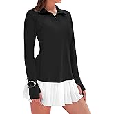 IECCP Womens Long Sleeve Golf Shirts Sun Protection 1/4 Zip Pullover Summer Quick Dry Athletic Hiking Running Workout Tops