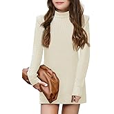 Haloumoning Girls Long Sleeve Sweater Dress Kids Casual Crewneck Knitted Pullover Jumpers 5-14 Years