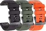 ISABAKE 26mm QuickFit Silicone Watch Strap for Garmin Fenix 7X 6X 5X Enduro