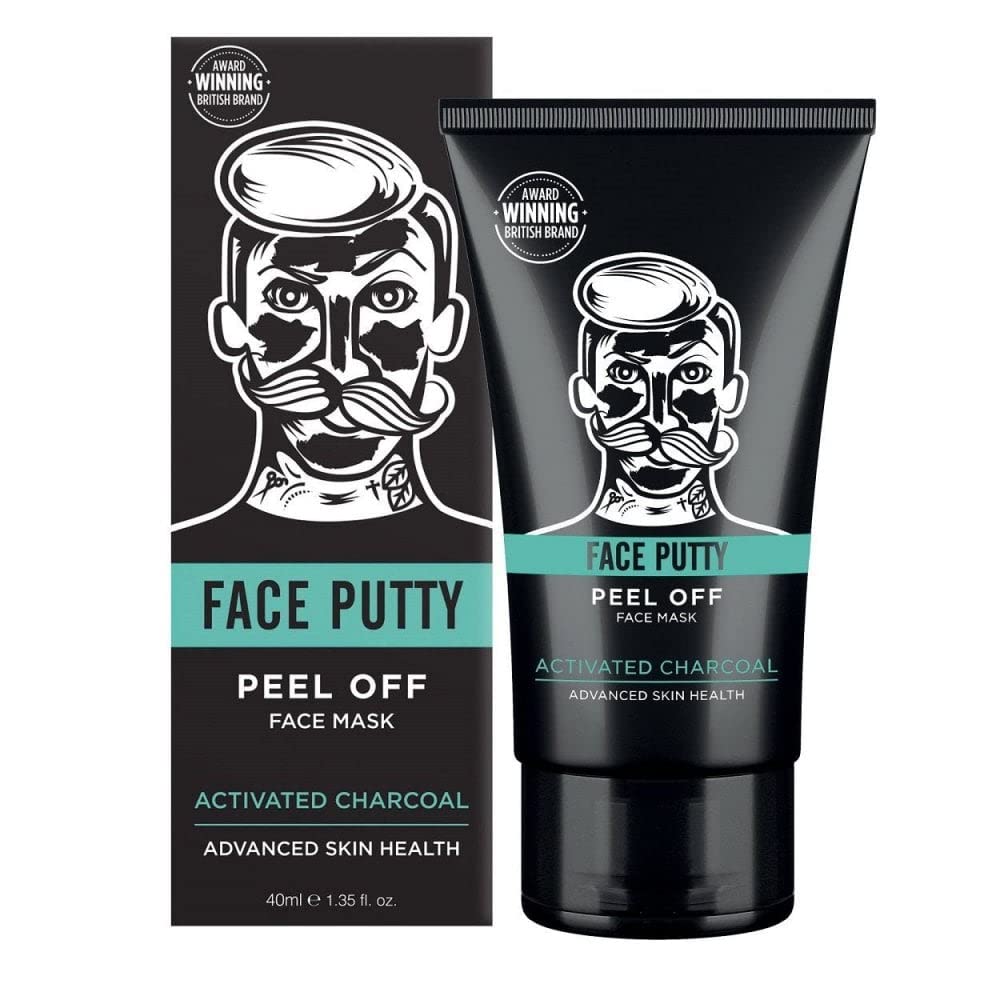 BARBER PRO FACE PUTTY Black Peel Off Mask with Activated Charcoal Detoxifying Unclog Pores Deep Cleansing & Brightening Mens Skincare Multi Award Winning Brand 40ml