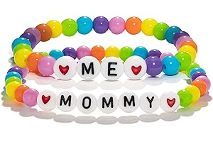 MILEPOSTJEW First day of kindergarten bracelet Back to School Mommy and Me Bracelet Set for 2 First Day of School Gifts for Boys Girls