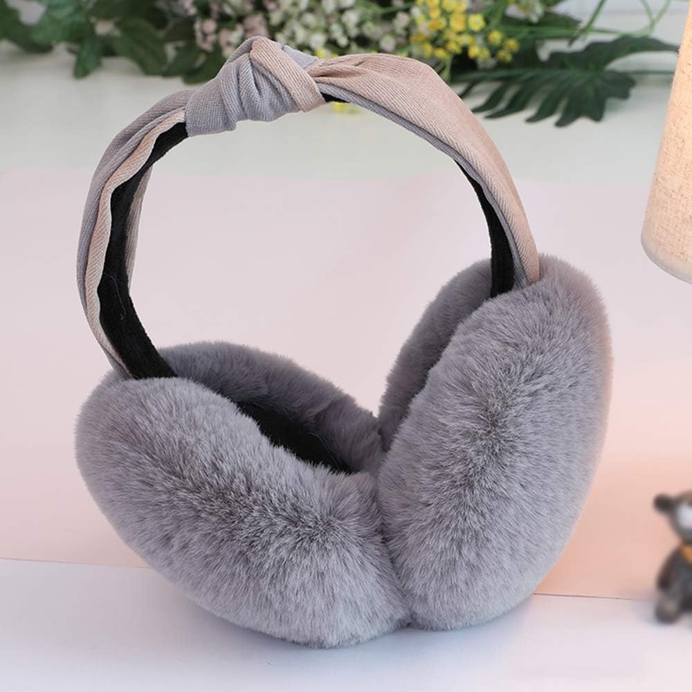 Wnddle Ohrenwärmer Weiß - Plüsch Ohrenschützer Faltbar Für Damen & Frauen