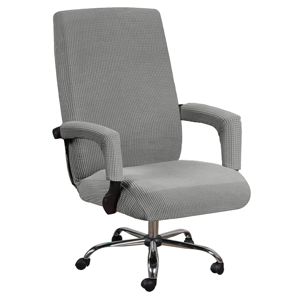 Bestenrose Office Chair Cover Stretch Computer Office High Back Chair Cover with Arm Covers Jacquqard Polyester Washable Slipcovers for Universal Rotating Chair Protectors