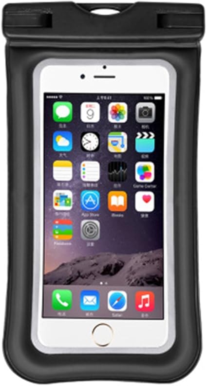 Amazon Littleliving 防水ケース 指紋認証対応 Iphone X 8 7 6 Plus 水面上にフローティング 海水浴 潜水 お風呂 水泳 砂浜 水遊びなど用 水に浮く携帯防水ケースフォンケース カバー 水中撮影 Ipx8認定獲得各種のスマホ防水ケース６インチまで対応 ブラック