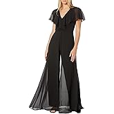 Adrianna Papell Womens Chiffon and Jersey Jumpsuit