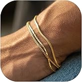 Mens Bracelet - Dainty Gold/Silver Chain Bracelet Stack 14K Gold Plated Silver Bracelets for Men Stainless Steel Adjustable Cross Charm Cuban Link Bracelet Snake Jewelry Set to Men Dad Birthday Day