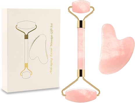 Jade Roller And Gua Sha Scraping Face Tools Set Rose Quartz Face Roller 100 Real Jade Stone Natural Anti Ageing Face Massage Kit Treat Eye Bags Acne Cosmetic Amazon De Drogerie Korperpflege
