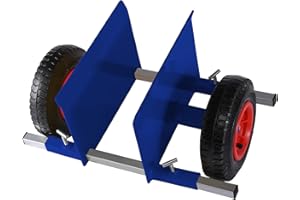 POUSEAYAR Heavy Duty Panel Dolly, Adjustable Door Dollys with Wheels, 2 8" Pneumatic Wheels 600LBS Load Bearing for Drywall Sheet Heavy Appliance & Material Handling All Terrain Moving Cart Panel Dolly - Blue