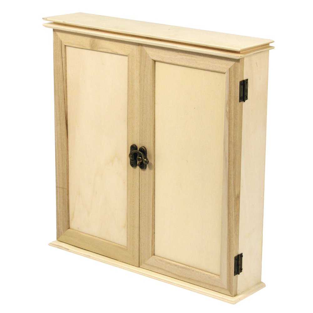 Rayher Small Cupboard with Pull-out Drawers, Drawer Storage Box, Natural Wood, 30.2x7.2x30.3cm, 62379000