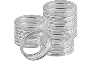 BESTYASH Wide Mouth Mason Jar Lids Tinplate Canning Rings 24 Pack Reusable Jar Caps for Food Storage Jars Preserving Jam Frui