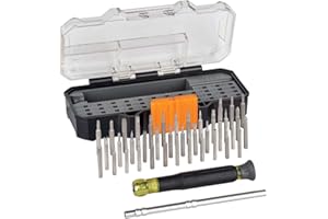 Klein Tools 32717 Precision Screwdriver Set with Case, All-in-One Multi-Function Repair Tool Kit Includes 39 Bits for Apple Products