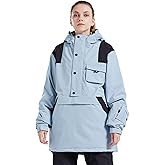 MONTFLIX Pullover Anorak Hooded Ski Jacket Winter Coat Waterproof Windproof Snowboard Jackets Warm Insulated for Women