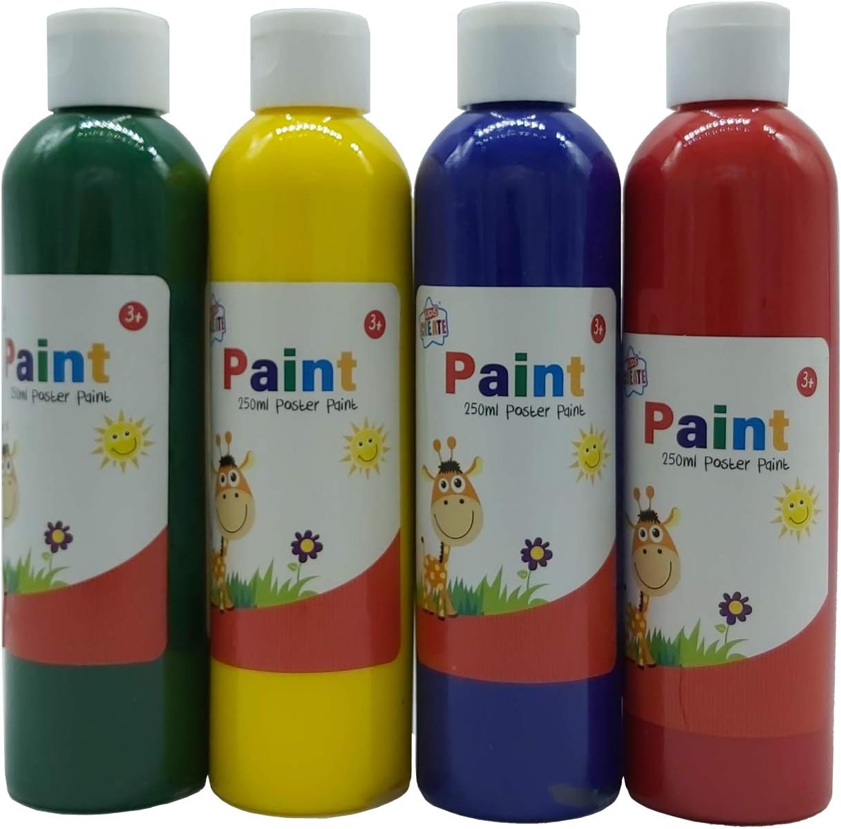 4X Craft Paint 250ml Kids Finger Art Painting Fun NonToxic Colours for