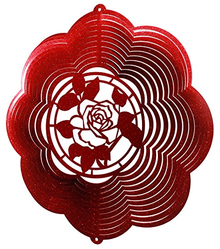 ROSE CLOUD FLOWER Swirly Metal Wind Spinner