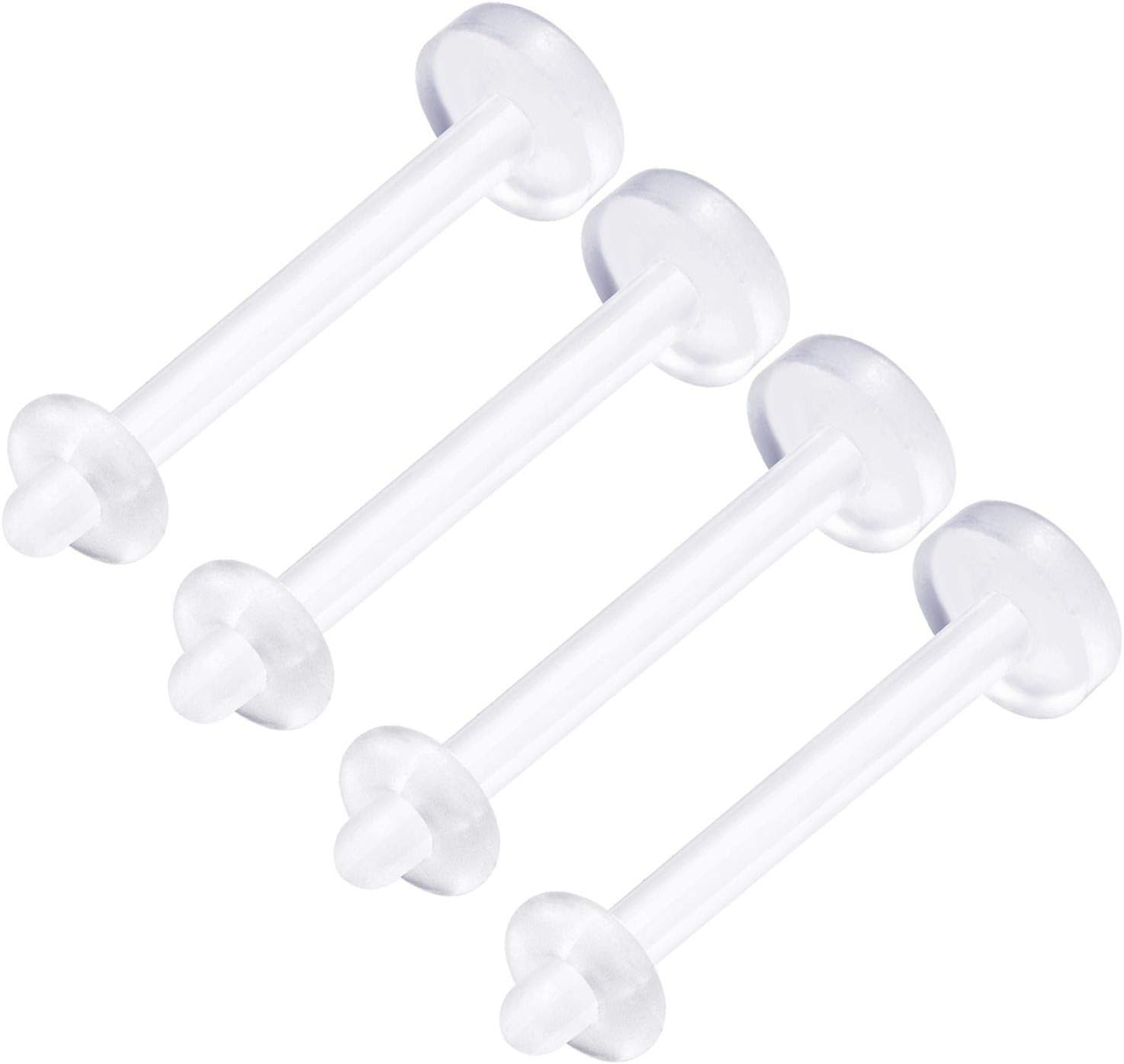 4PCS Flexible Acrylic Clear Labret Piercing Retainer 16 Gauge Monroe Lip Earrings Medusa Piercing Jewelry See More Sizes