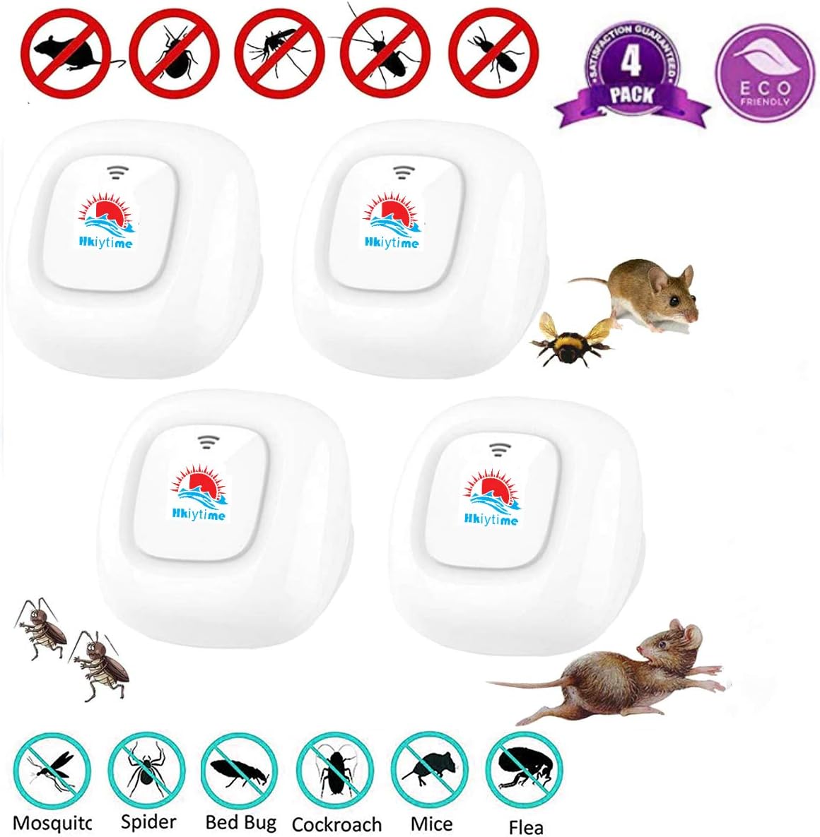 Ultrasonic Pest Repellent,ultrasonic mosquito repeller,ultrasonic trap for mice and rat-High Power With 3-in-1 Frequency Conversion Repels Away Insect,Flea,Roach,Dog,Rodent,Bugs,Fly,Spider,Ant-4 Pack