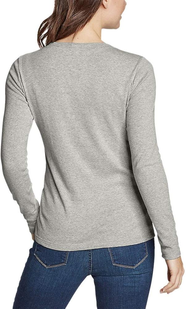 Eddie Bauer Women's Favorite Long-Sleeve Crewneck T-Shirt at  Women’s Clothing store