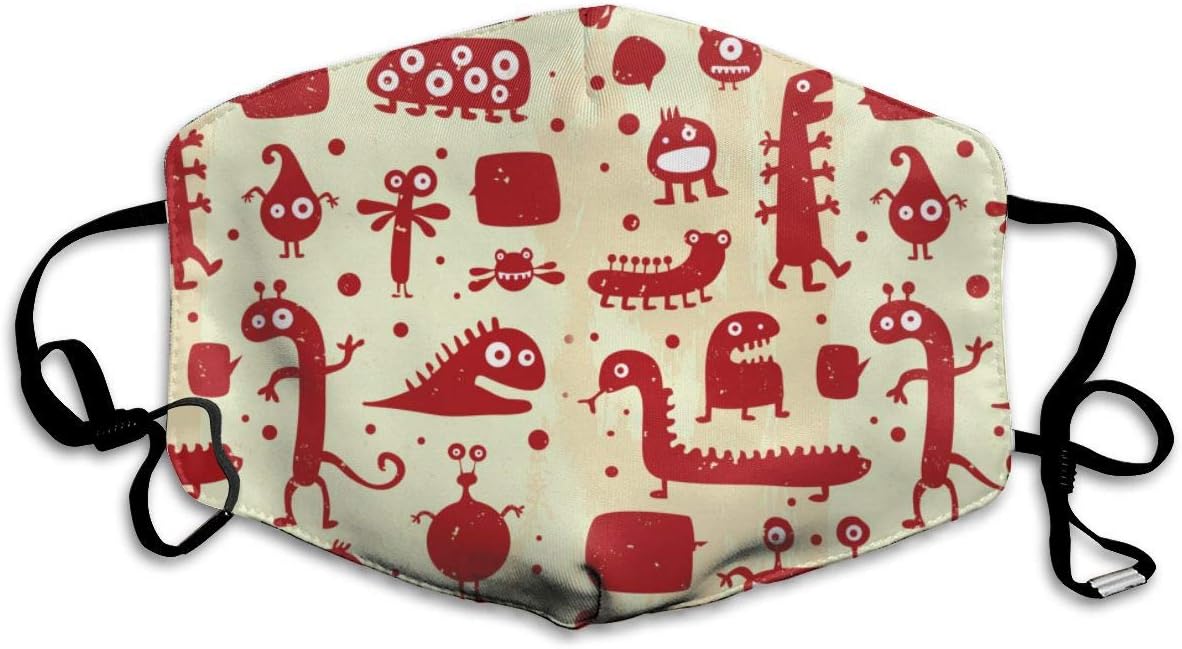 MATILDA RICHARDS Face Mask Dust Mask Pattern Design Monster Anti Pollution Unisex Fashion Mouth Mask,Washed Reusable Face Mask,Can Be Repeatedly Used