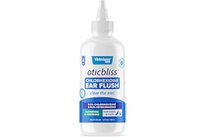 VETNIQUE LABS Vetnique Oticbliss Medicated Dog Ear Cleaner, Antiseptic Flush for Cat & Dog Ear Infections with Chlorhexidine to Reduce Irritation - Clear The Ear 4oz Flush