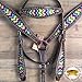HILASON American Leather Horse Headstall Breast Collar Brown Aztecthumb 1