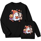 FASHGL Thanksgiving Sweatshirt Women Thankful Grateful And Blessed Sweatshirts Halloween Pumpkin Pullovers Long Sleeve