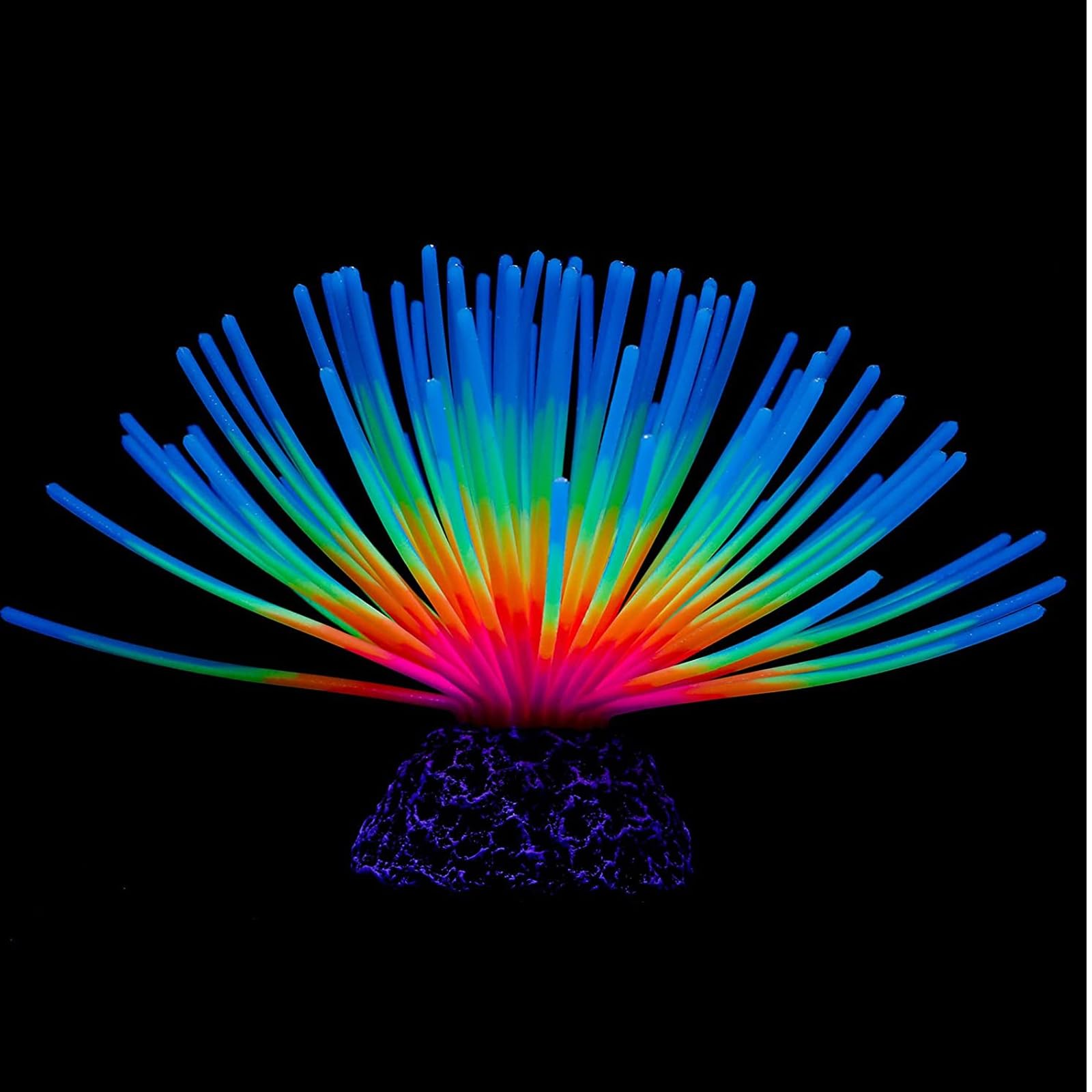 Yoogeer Silicone Glowing Sea Urchin Fish Tank Decorations, Aquarium Imitative Sea Urchin Ball Artificial Ornament with Glowing Effect for Fish Tank Landscape Decoration Ornaments (Blue)