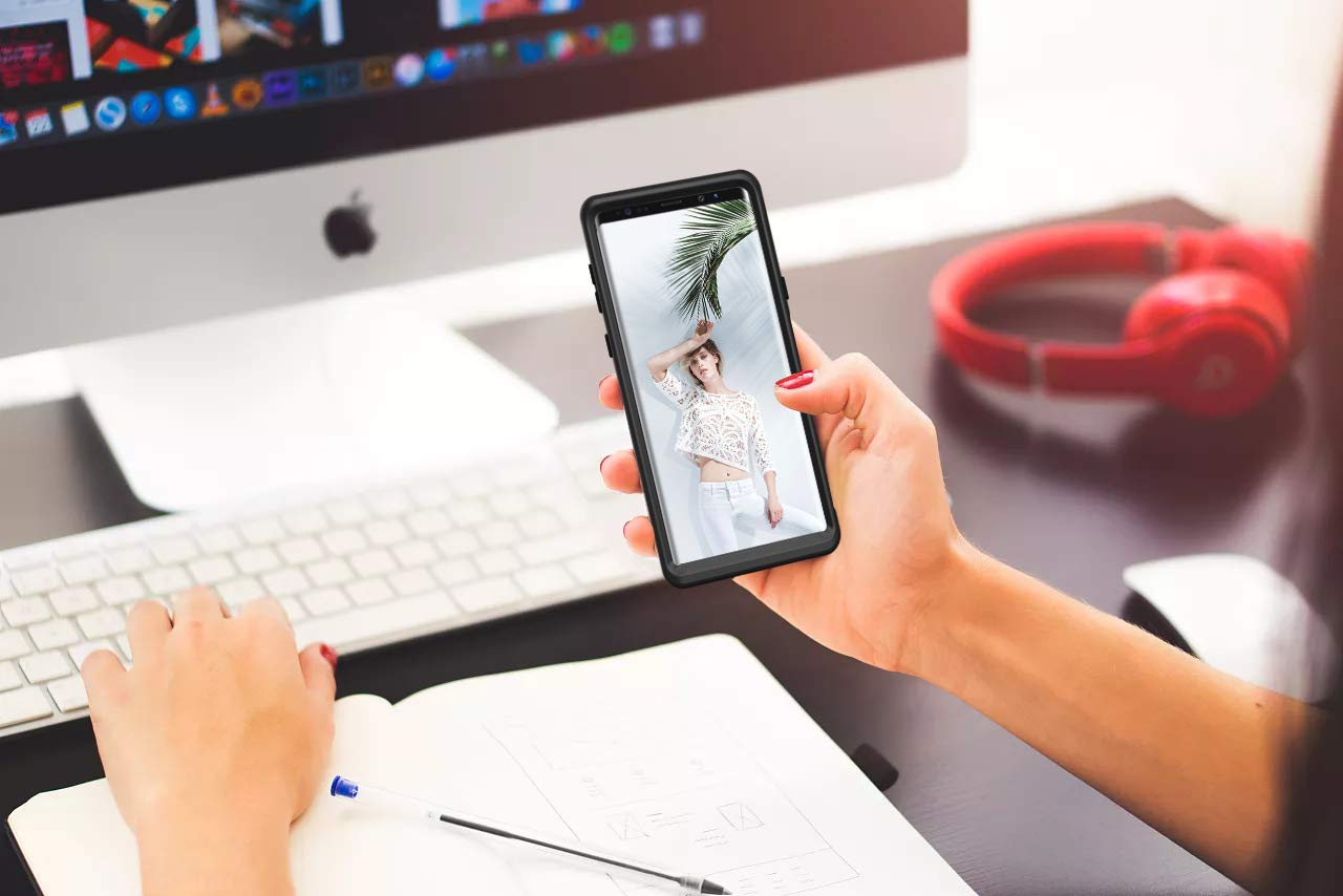 SHUANGFANG Samsung Galaxy Note 9 Protective Case,Defender Full Body Protection Rugged case Galaxy Note 9 (2018) (Note9 H Black)