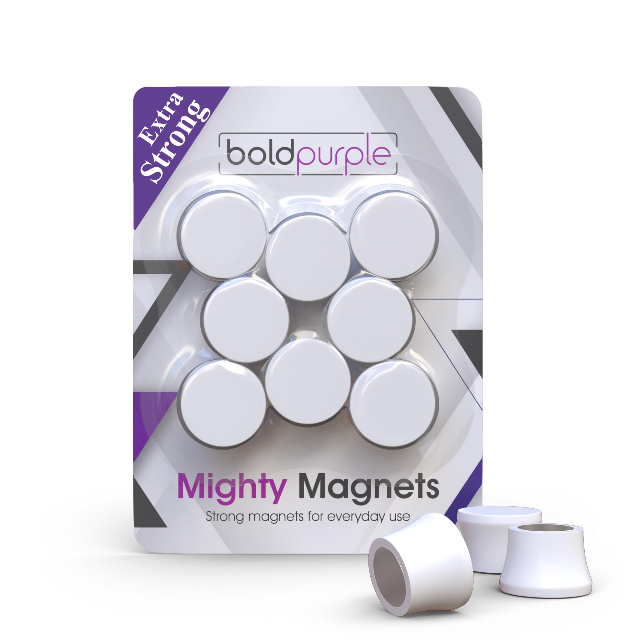 Photo 1 of Strong Magnets for Whiteboard, Glassboard and Fridge (White, 8 Pack, Small). N54 Neodymium Rare Earth Heavy Duty Magnets for Home and Office Supplies.