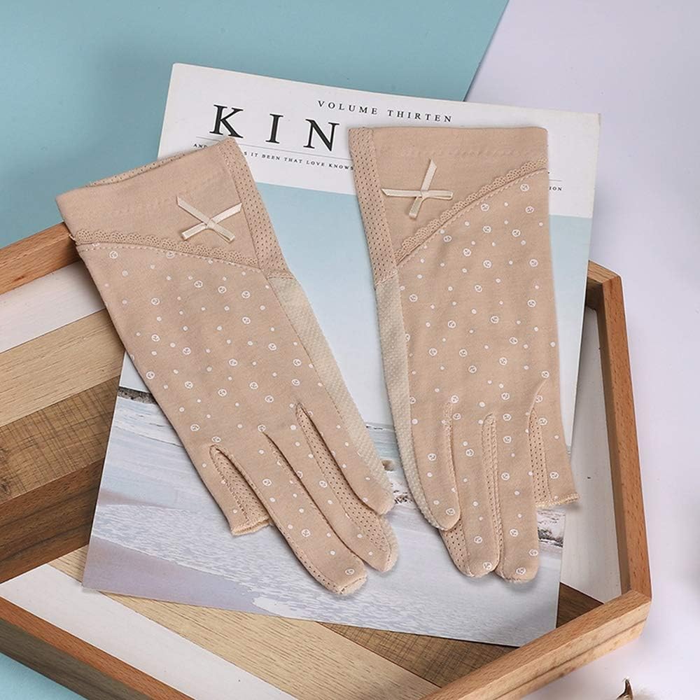 Uoyov Spring and Autumn Open Finger Sunscreen Gloves Female Summer Thin Section Half Finger Cotton Anti-UV Driving Outdoor Anti-Skid Leaking Finger Riding Sunshade Gloves