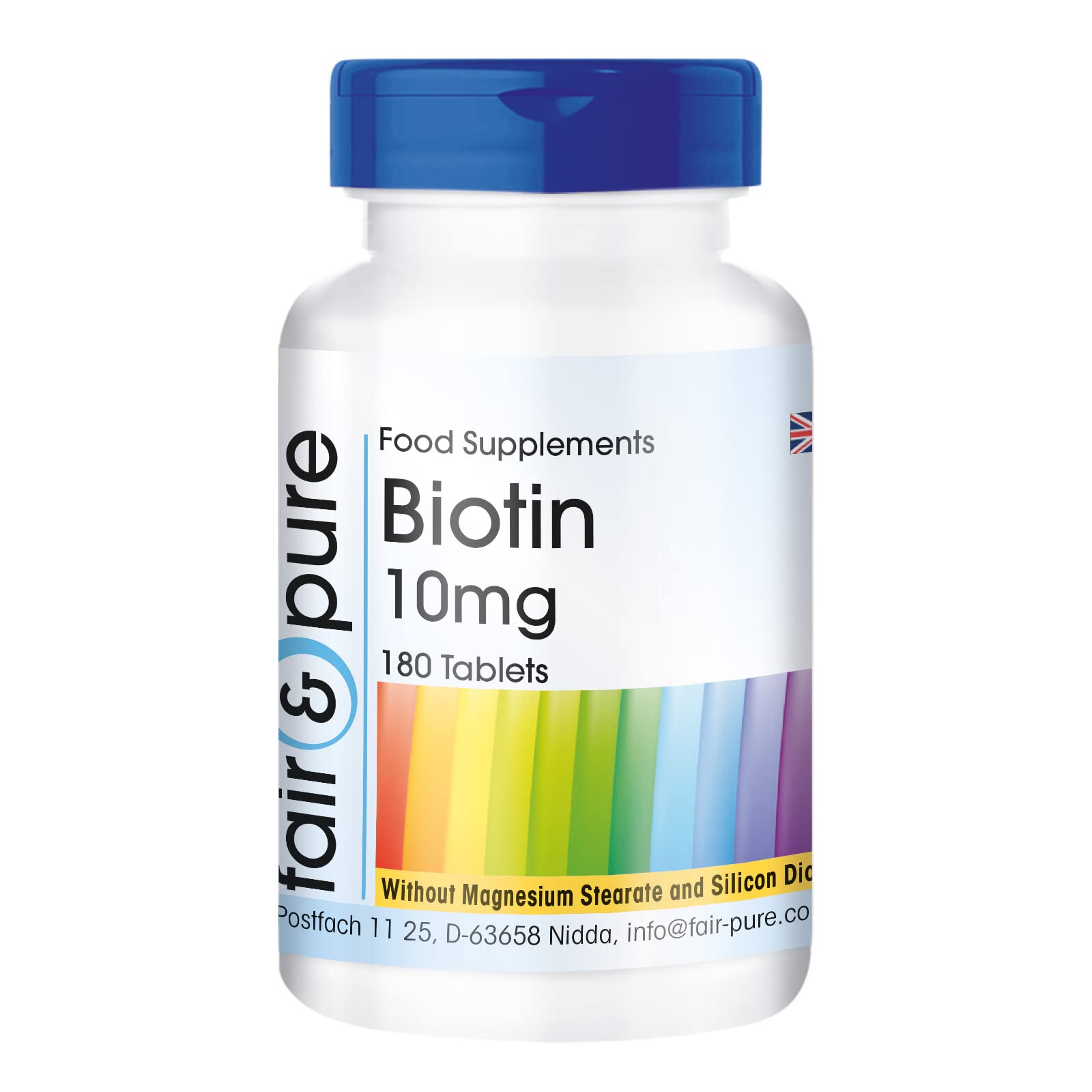 Fair & Pure® - Biotin Tablets - 10mg - HIGH-DOSE - Vegan - 180 Tablets