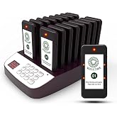 PANDAAR 911P Restaurant Pager System, Beeper Pagers for Food Truck, Fast Food Restaurant, Bar, 16 Buzzers, Purple