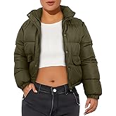 Xsylxgc Women's Winter Cropped Puffer Jacket Coat Short Warm Quilted Fashion Jacket