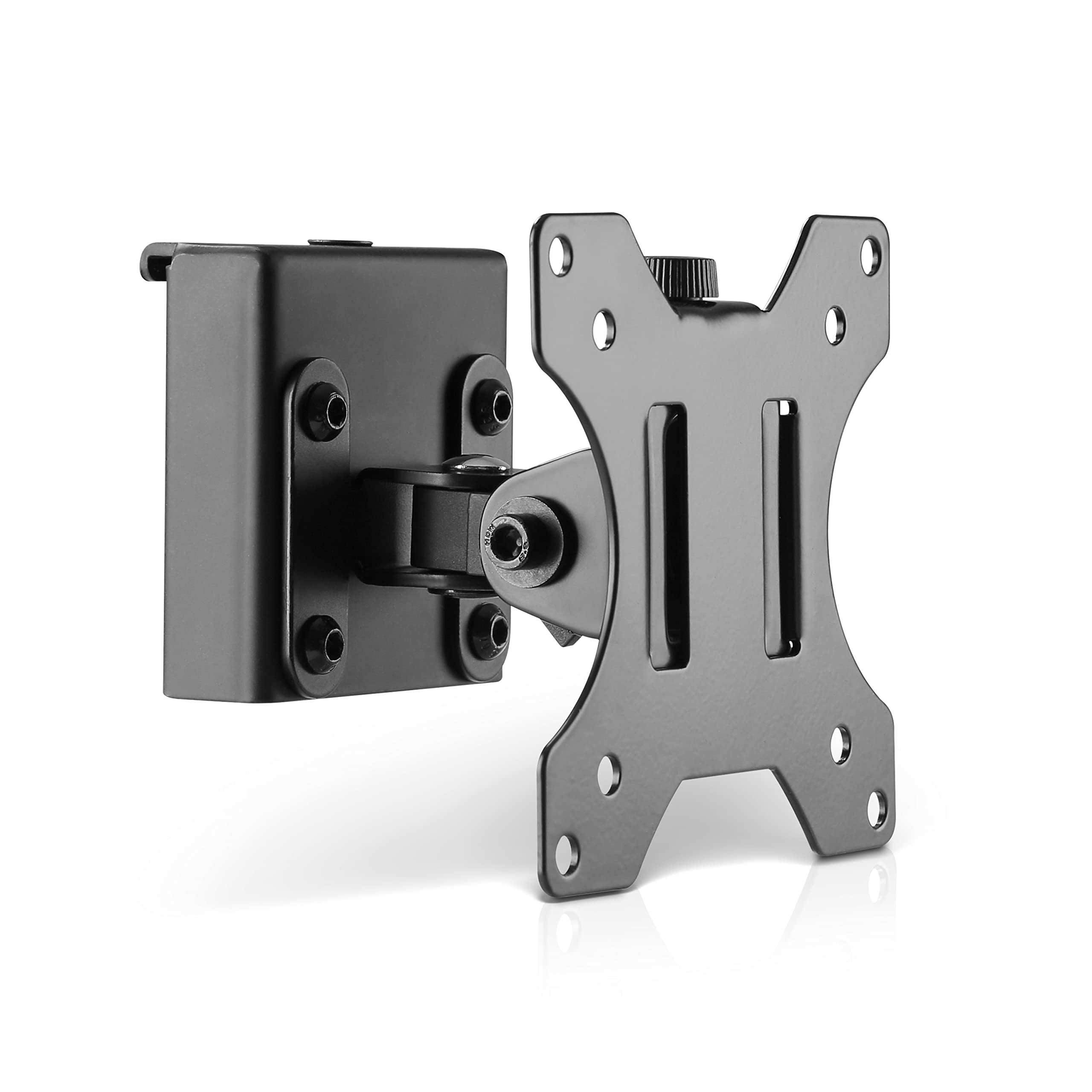 InLine Slatwall 23183A Monitor Bracket Short Wall Mount for the Slatwall System, Wall or Table Mounting, Desk Mount for 13-27 Inch Screen, VESA 75/100 mm Black