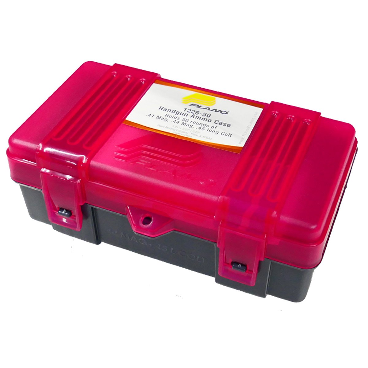 Plano -Handgun Ammo Case -,41 Magnum,50-rounds, Red, Cartridge storage case, Bullet holder, Rifle cartridge organizer,Gun ammo holder