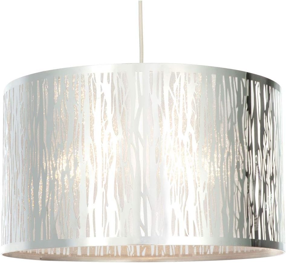 PAGAZZI Sherwood Pendant Light Shade Polished Chrome Ceiling Lounge Home Lighting 400mm EBR1308