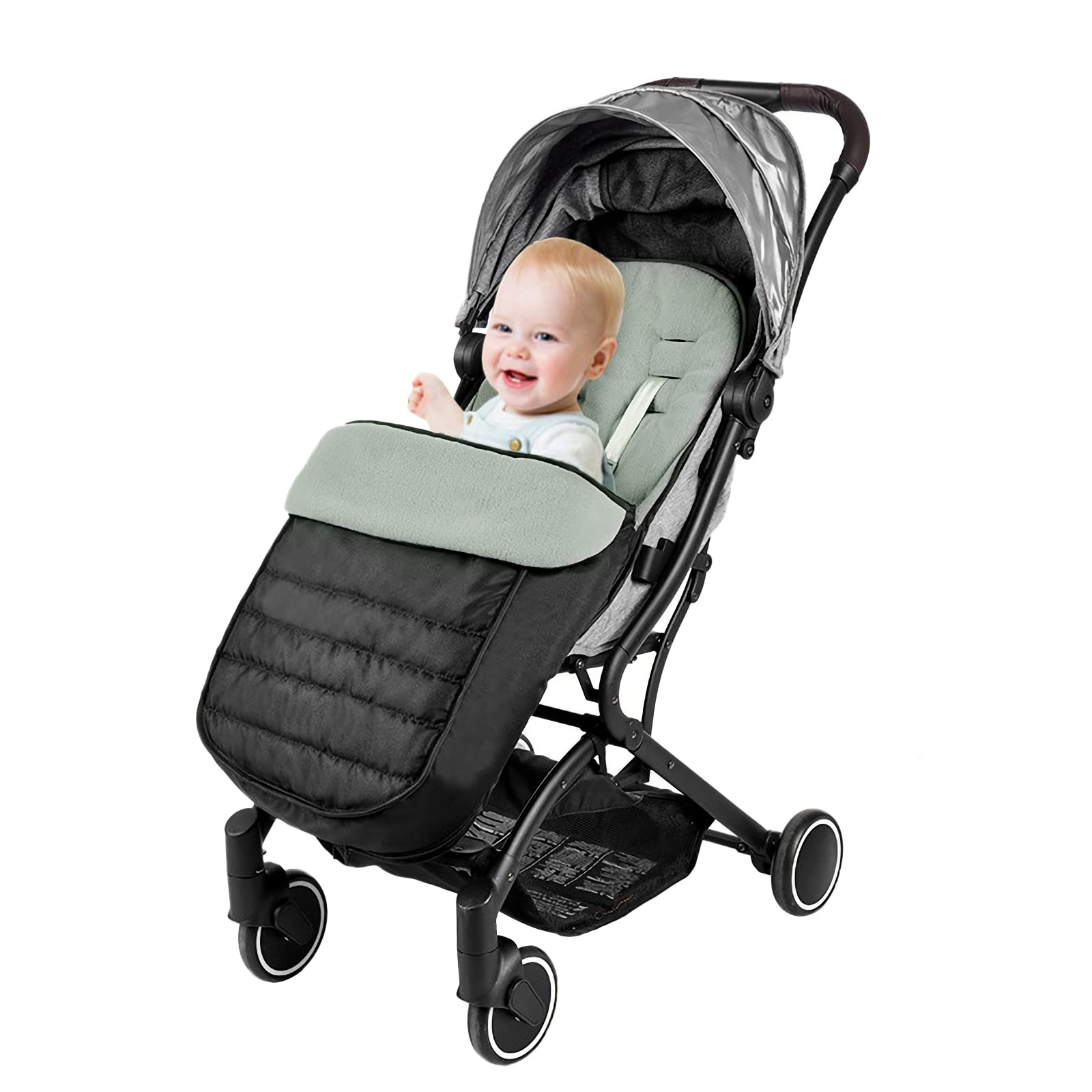 ITODA Universal Baby Stroller Sleeping Bag Pushchair Footmuff Bunting Bag Stroller Liner Buggy Padded Waterproof Windproof Cold-Proof Detachable Pram Foot Cover