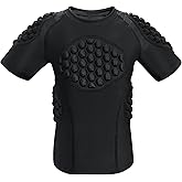STONEKISS Kid’s Padded Shirts Short Sleeve Compression Chest and Rib Protector T Shirt Youth Protective Gear