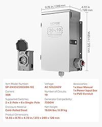 VEVOR Manual Transfer, 30-Amp 10-Circuit, Prewired