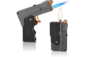 Morisk Torch Lighter Switchable Soft/Jet Flame, Butane Pipe Lighter Refillable with Lockable Function, Cool Foldable Lighters Unique Gift for Men(Butane Not Included)