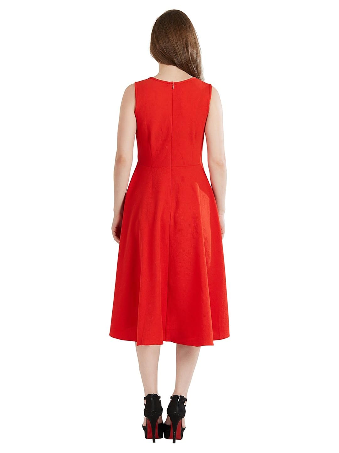 pinwheel women's red high low sleevless waffle party dress