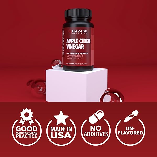 APPLE CIDER VINEGAR CAPSULES WITH CAYENNE PEPPER FOR DIGESTIVE HEALTH SUPPORT – 500MG ACV AND 20MG CAPSICUM ANNUUM – EASY-TO-TAKE, UNFLAVORED PILLS – 60 COUNT – VEGAN, NON-GMO – 2 MONTH SUPPLY