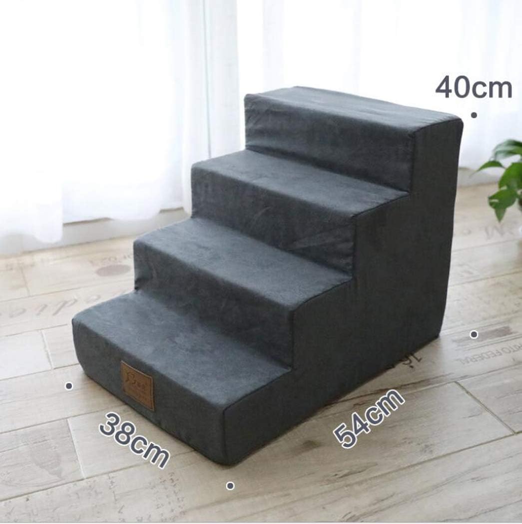 TtyhchPet Bed Ladder Small Dog Teddy Stairs 4 Steps Climb Sofa Ladder for Dog Cat Little Animal Up to 5 KG,Gray