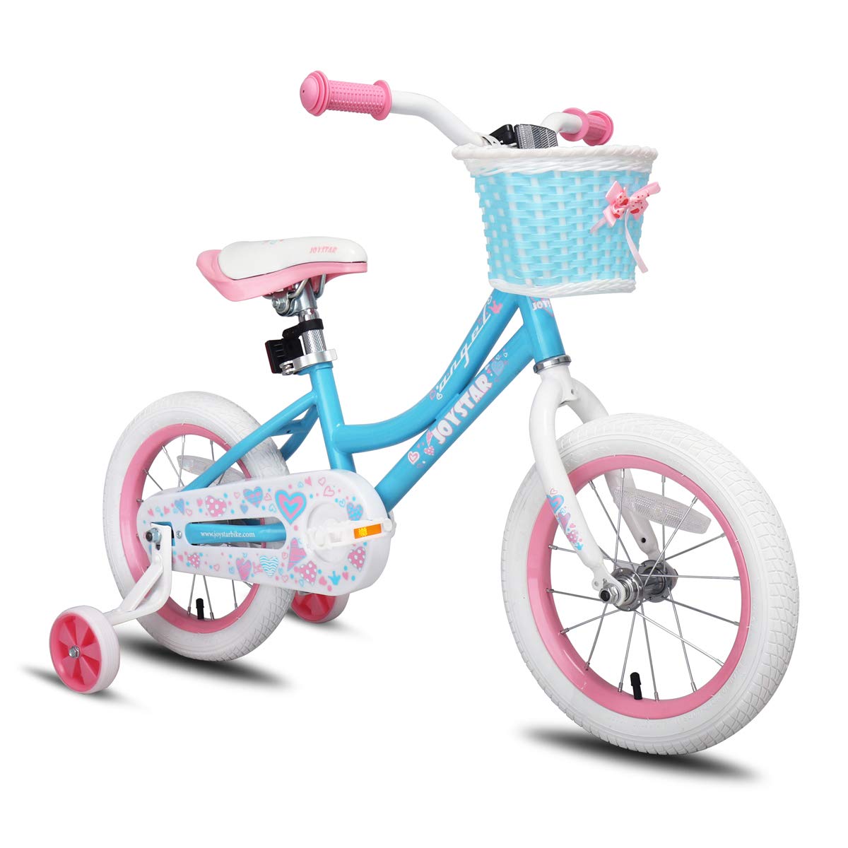 JOYSTAR Girls Bike with Training Wheels for 14 & 16 Inch Bike, Kickstand for 18 inch Bike, Blue & Pink & Purple