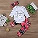 Baby Girls Little Sister Bodysuit Tops Floral Pants Bowknot Headband Outfits Set