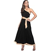 KOH KOH Womens 2026 Long One Shoulder Sleeveless Spring Summer Two Tone Maxi Dress