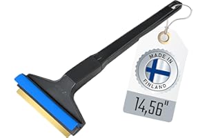 L & P CAR DESIGN Ice Scraper Long Handle Car Ice Scraper Brass Blade 14,5 inch Ice Scraper for Car Snow Scraper Ice Scrapers for Car Windshield Original Murska from Europe (L&P A055 Black Blue)