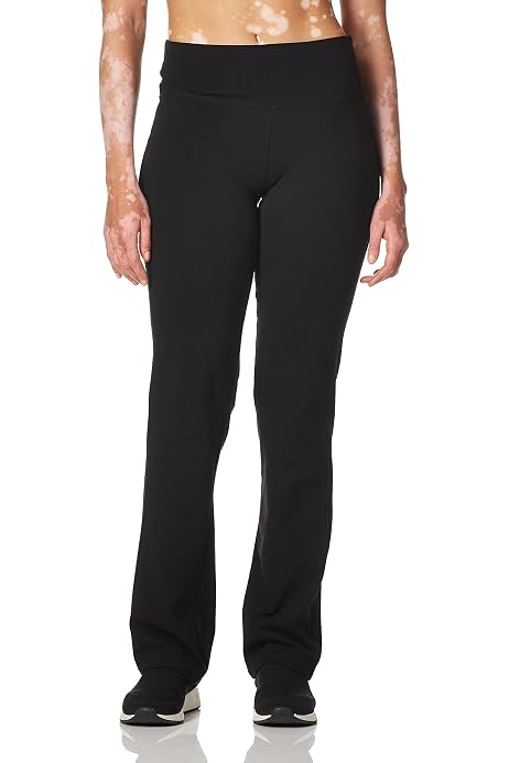 Energy Zone Women's Cotton Stretch Yoga Pant, Deep Black, Large