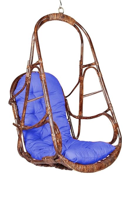VIRASAT FURNITURE & FURNISHING Swing Chair with Cushion and Hook (Brown)