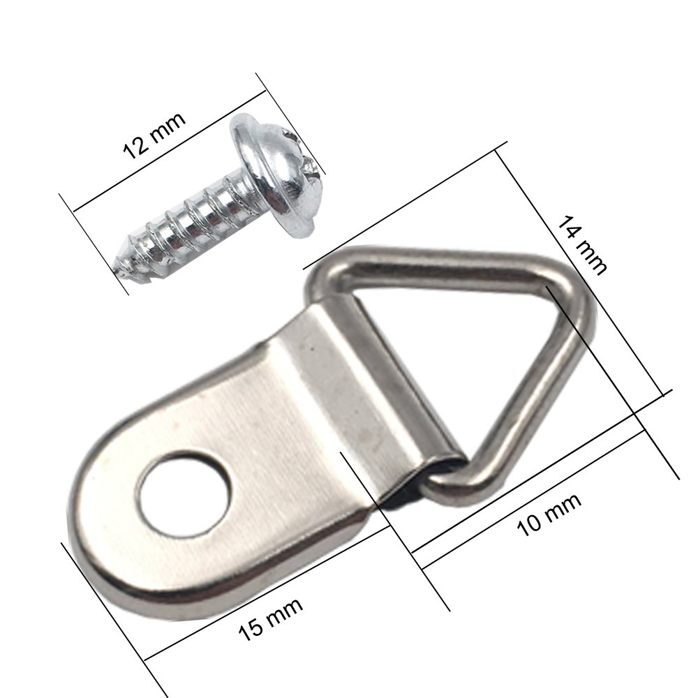 Comdox 100 Pack Picture Hangers Triangle Ring Picture Frame Hanger with Screws 614631256585 eBay