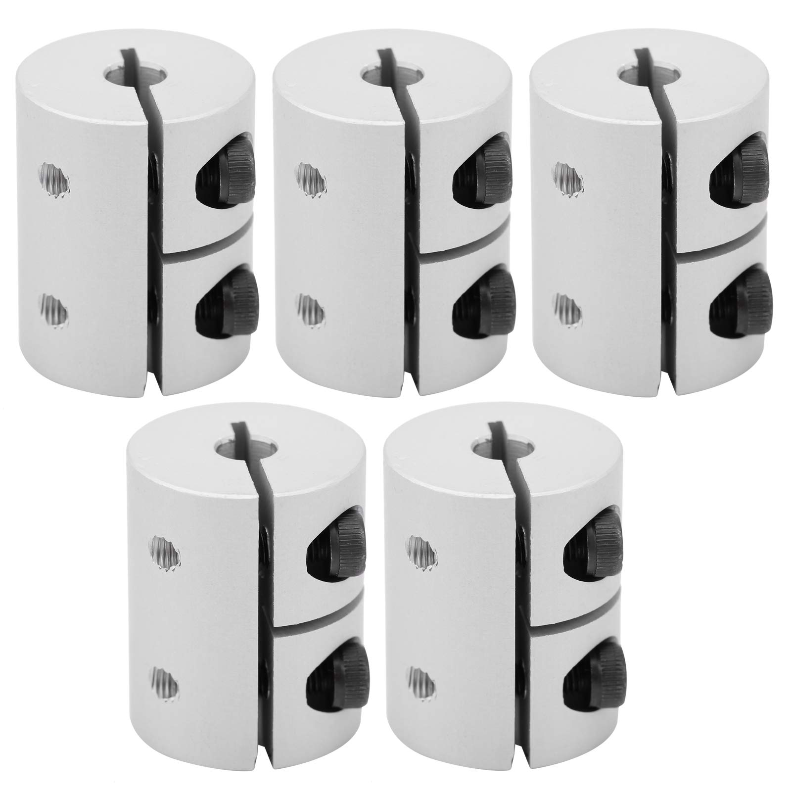 5pcs 5mm to 8mm Bore Rigid Set Screw Couplings, Aluminium Alloy Connector for 3D Printer Servo Stepper Motor, High Hardness and Durability
